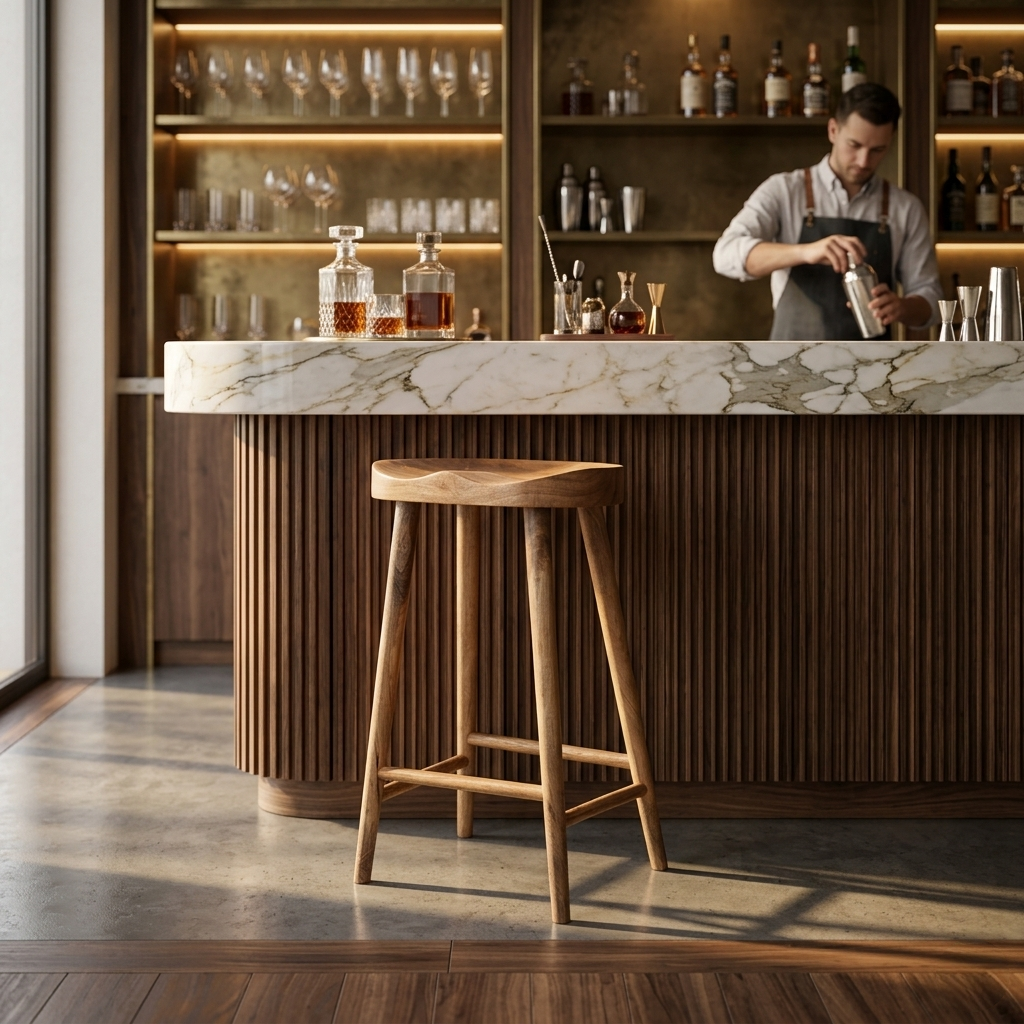 Nova Solid Wood Bar Stool | Minimalist Counter Stool