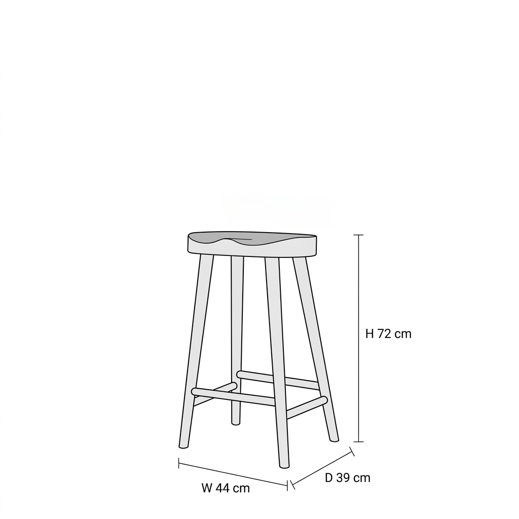 Nova Solid Wood Bar Stool | Minimalist Counter Stool