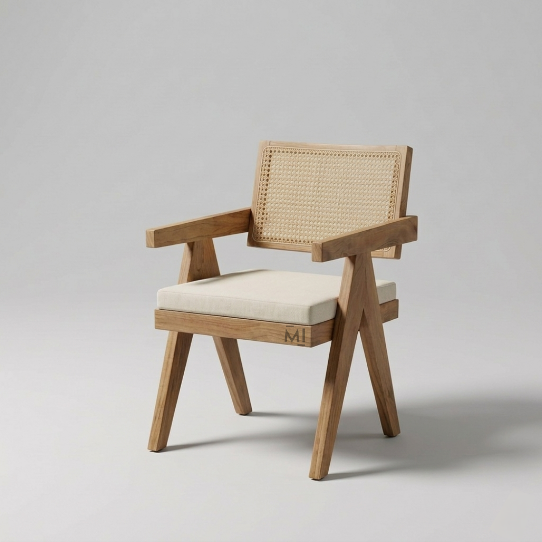 Luxury cane dining set for modern interiors
