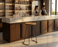 Orion Industrial Bar Stool | Solid Wood & Metal Counter Stool
