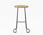 Orion Industrial Bar Stool | Solid Wood & Metal Counter Stool