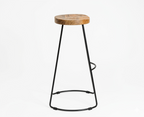 Orion Industrial Bar Stool | Solid Wood & Metal Counter Stool