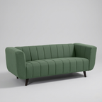 Modern fabric sofa with channel tufting vertical stitch design in Jodhpur India