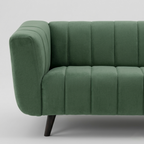 Modern fabric sofa with channel tufting vertical stitch design