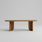 Premium wooden dining set with matching bench and armchairs