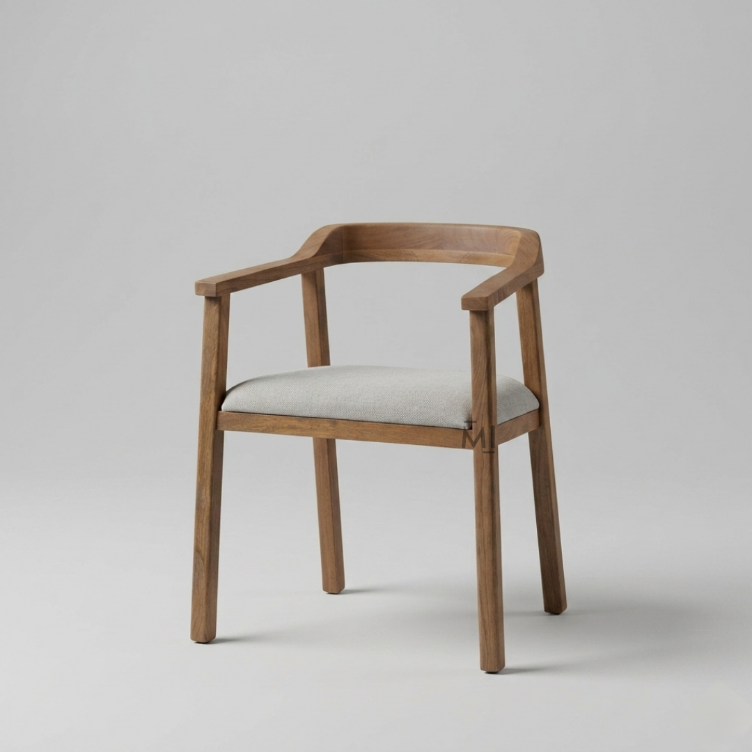 Orvane Solid Wood Dining Set with Curved Arm Chairs & Bench