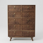 Averra Tall Wooden Chest of Drawers | Multi Drawer Vertical Storage Cabinet for Bedroom
