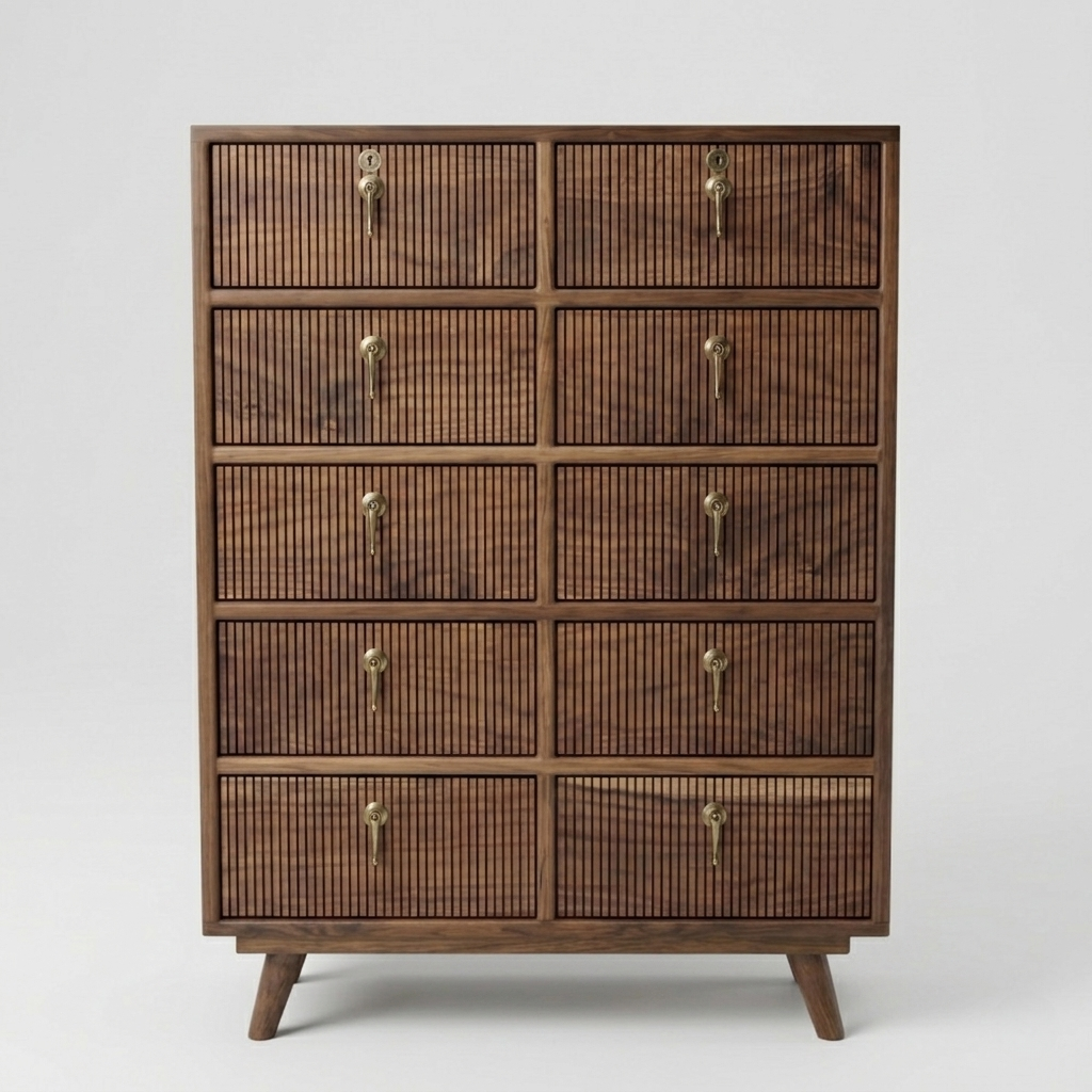 Averra Tall Wooden Chest of Drawers | Multi Drawer Vertical Storage Cabinet for Bedroom