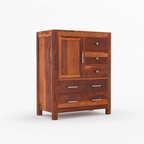 Averra Multi Storage Wooden Cabinet | Chest of Drawers with Door & Organizer Design