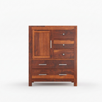 Averra Multi Storage Wooden Cabinet | Chest of Drawers with Door & Organizer Design