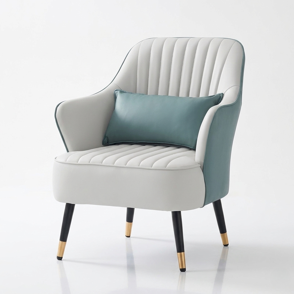 Modern Upholstered Accent Chair | Contemporary Lounge Chair with Gold-Tipped Legs