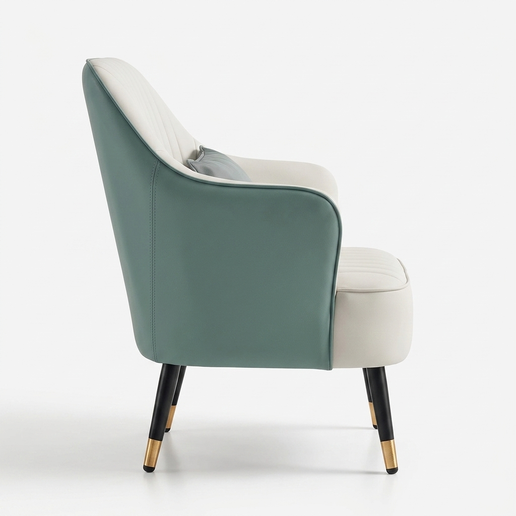 Modern Upholstered Accent Chair | Contemporary Lounge Chair with Gold-Tipped Legs