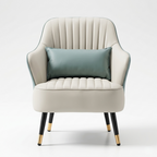 Modern Upholstered Accent Chair | Contemporary Lounge Chair with Gold-Tipped Legs