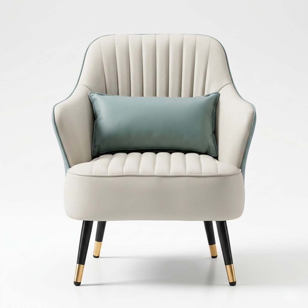 Modern Upholstered Accent Chair | Contemporary Lounge Chair with Gold-Tipped Legs