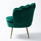 Luxury Velvet Shell Accent Chair | Modern Upholstered Lounge Chair with Gold Legs