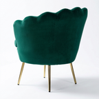 Luxury Velvet Shell Accent Chair | Modern Upholstered Lounge Chair with Gold Legs