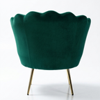 Luxury Velvet Shell Accent Chair | Modern Upholstered Lounge Chair with Gold Legs