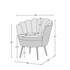 Luxury Velvet Shell Accent Chair | Modern Upholstered Lounge Chair with Gold Legs
