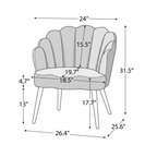 Luxury Velvet Shell Accent Chair | Modern Upholstered Lounge Chair