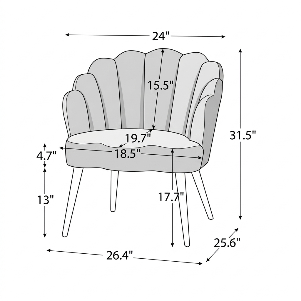 Luxury Velvet Shell Accent Chair | Modern Upholstered Lounge Chair