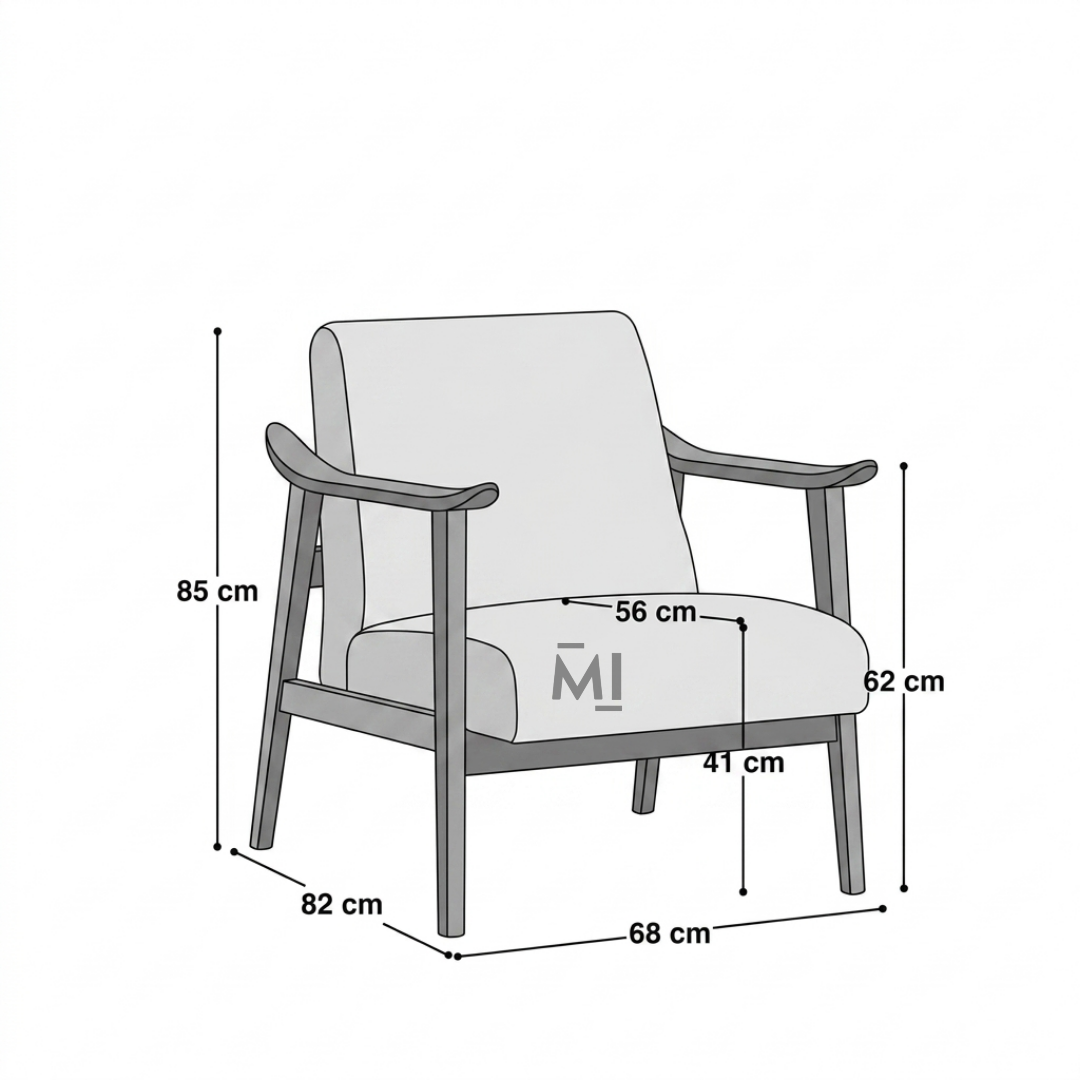 Modern Bouclé Accent Lounge Chair with Solid Wood Frame
