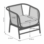 Modern Cane Lounge Chair with Black Metal Frame