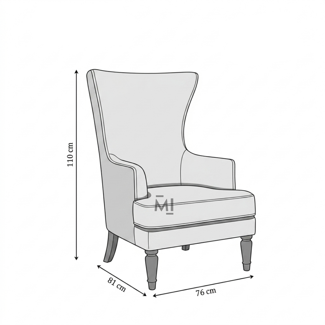 Luxury Wingback Accent Chair | Modern Upholstered Lounge Chair