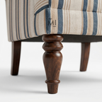 Classic Striped Wingback Armchair | Premium Upholstered Accent Chair