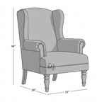 Classic Striped Wingback Armchair | Premium Upholstered Accent Chair