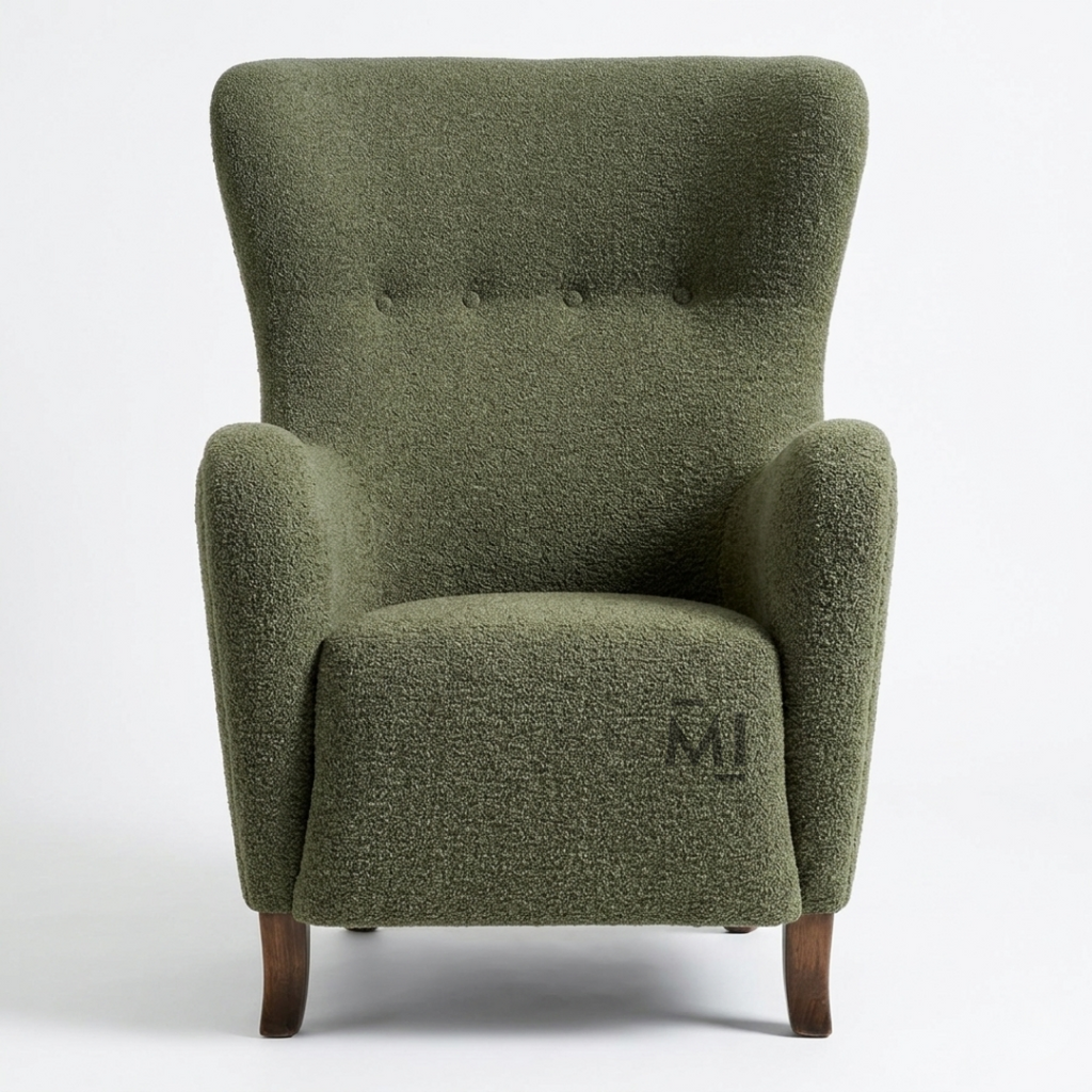 Modern High Back Accent Chair | Premium Upholstered Lounge Armchair