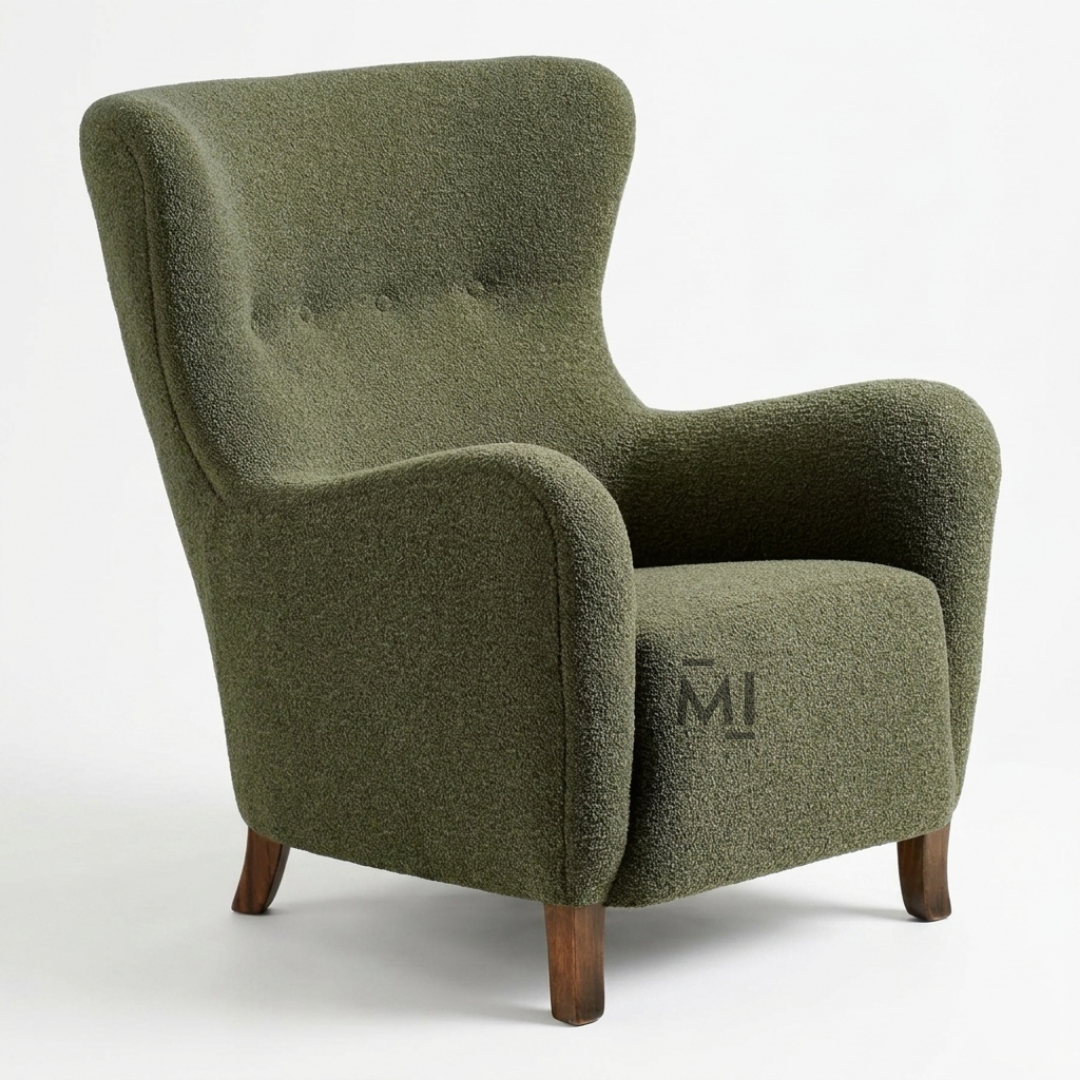Modern High Back Accent Chair | Premium Upholstered Lounge Armchair