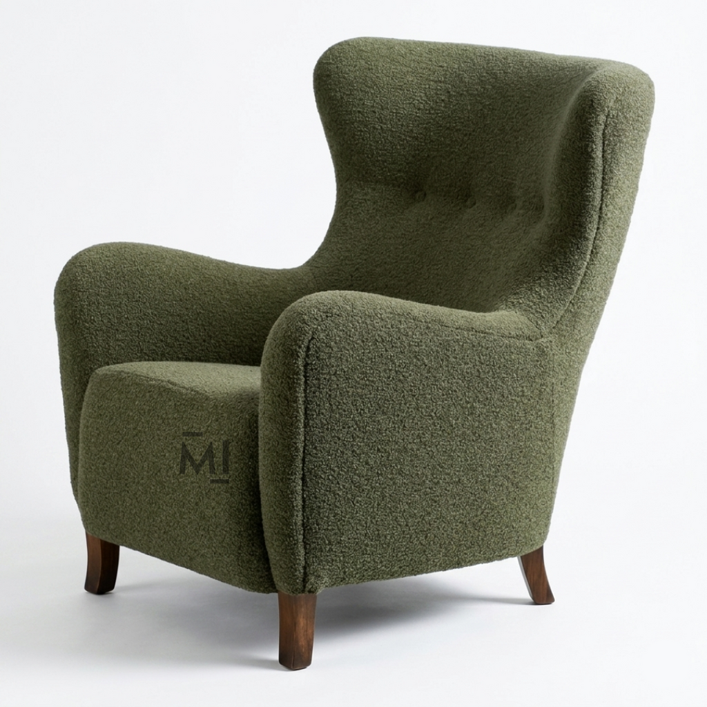 Modern High Back Accent Chair | Premium Upholstered Lounge Armchair