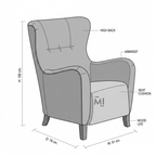 Modern High Back Accent Chair | Premium Upholstered Lounge Armchair