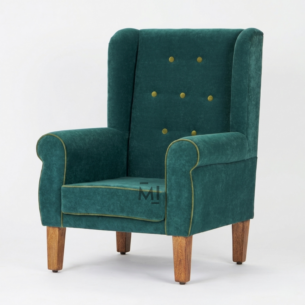 Luxury Velvet Wingback Chair | Modern High Back Accent Armchair