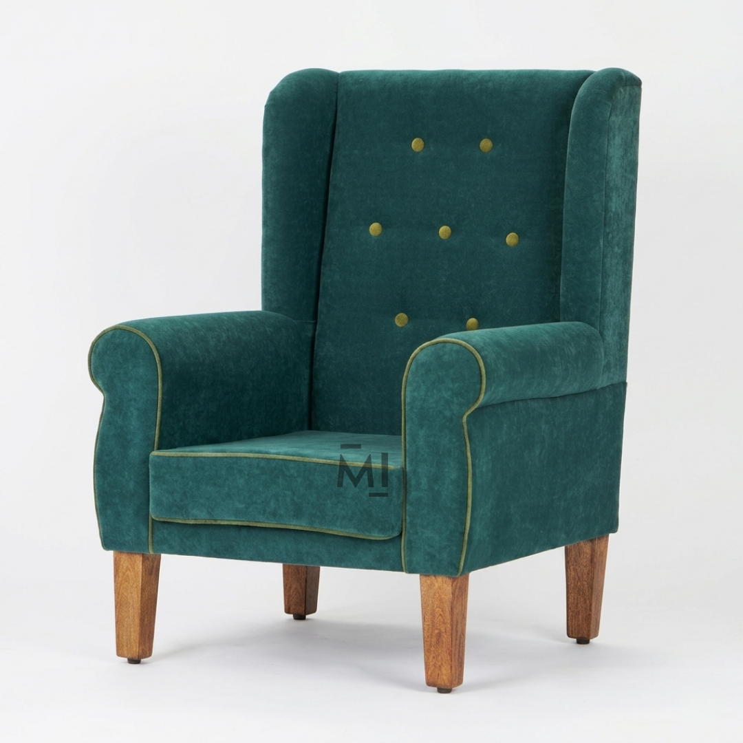 Luxury Velvet Wingback Chair | Modern High Back Accent Armchair