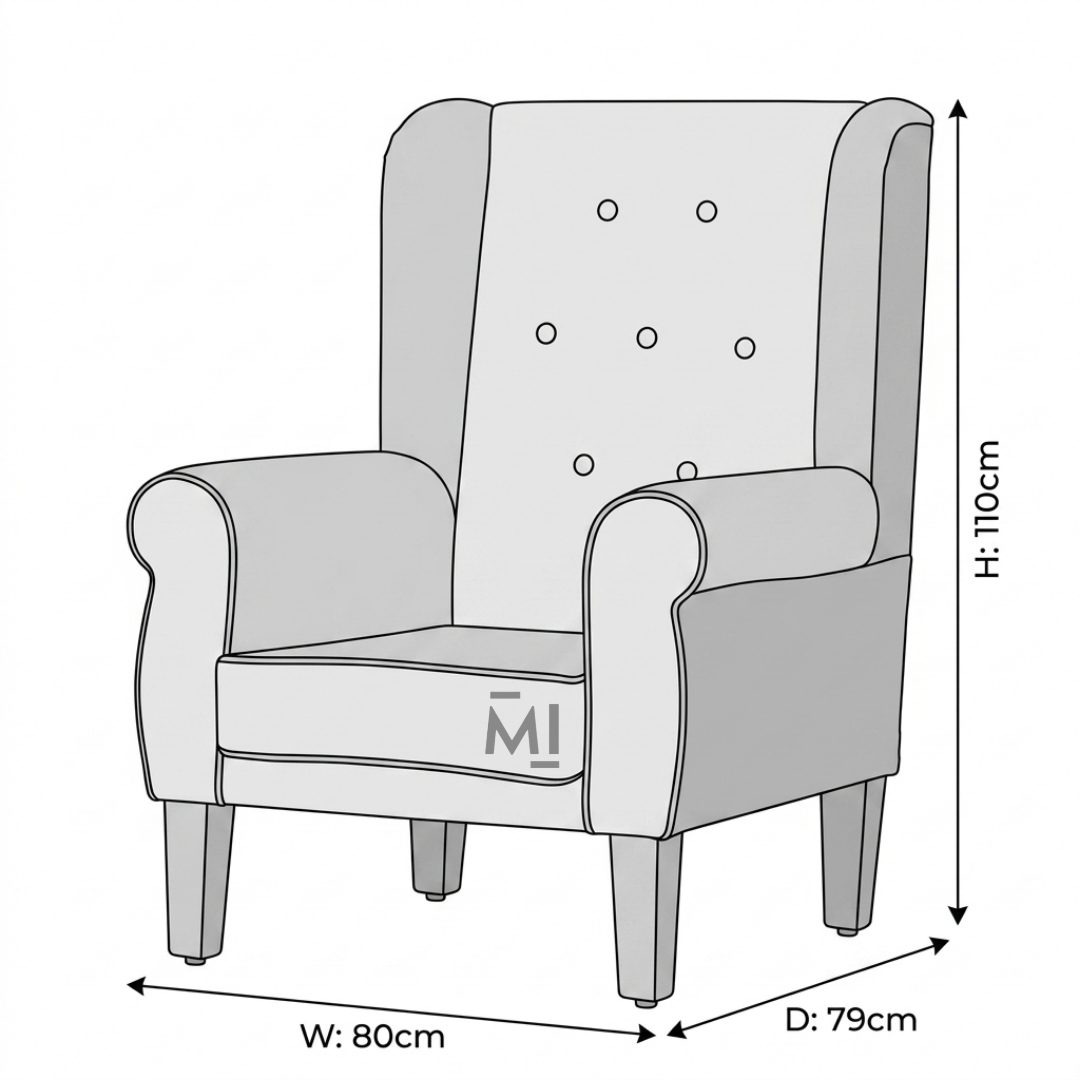 Luxury Velvet Wingback Chair | Modern High Back Accent Armchair