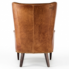Luxury Leather Wingback Chair | Classic High Back Accent Armchair