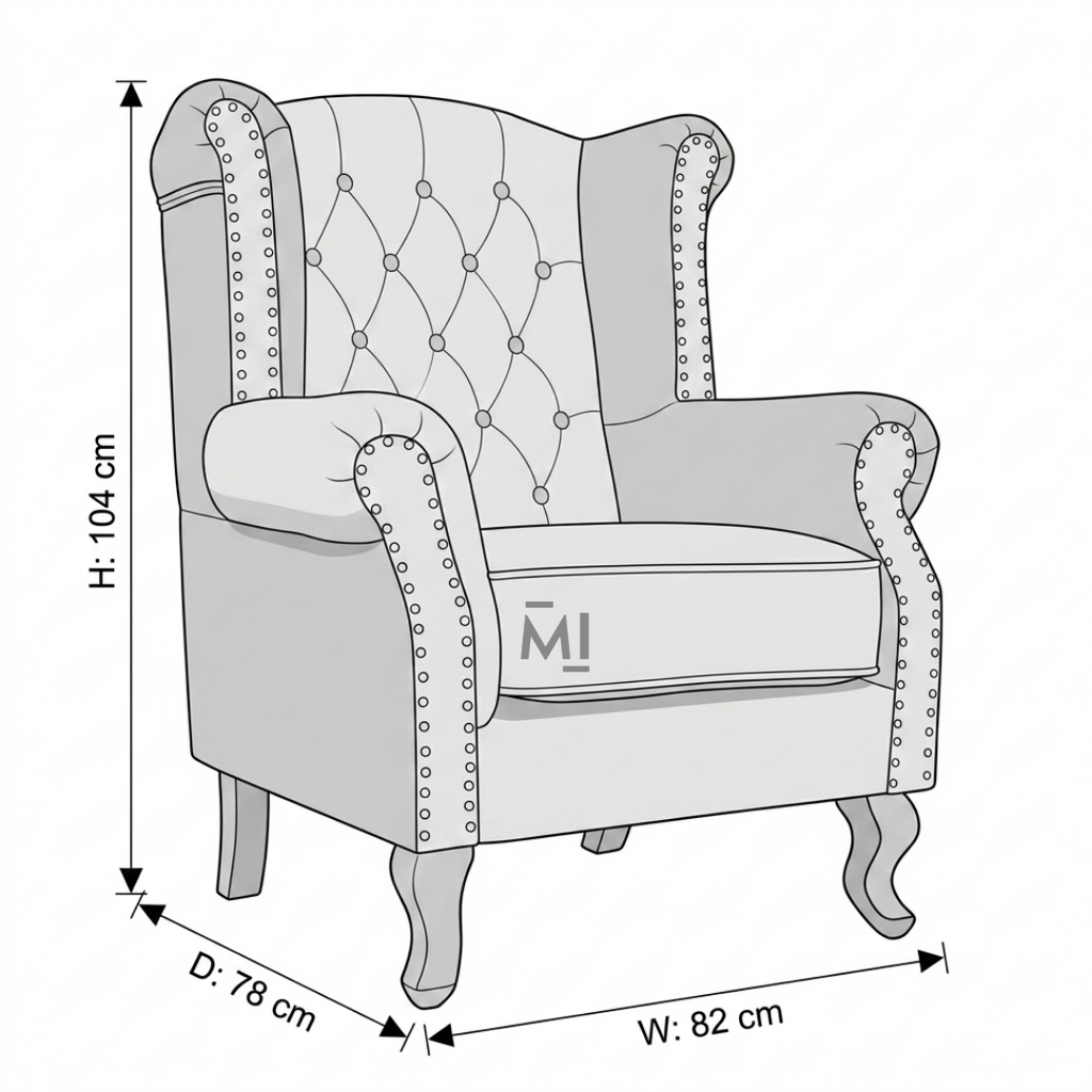 Vintage Chesterfield Wingback Chair | Luxury Tufted Leather Accent Armchair