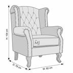 Vintage Chesterfield Wingback Chair | Luxury Tufted Leather Accent Armchair