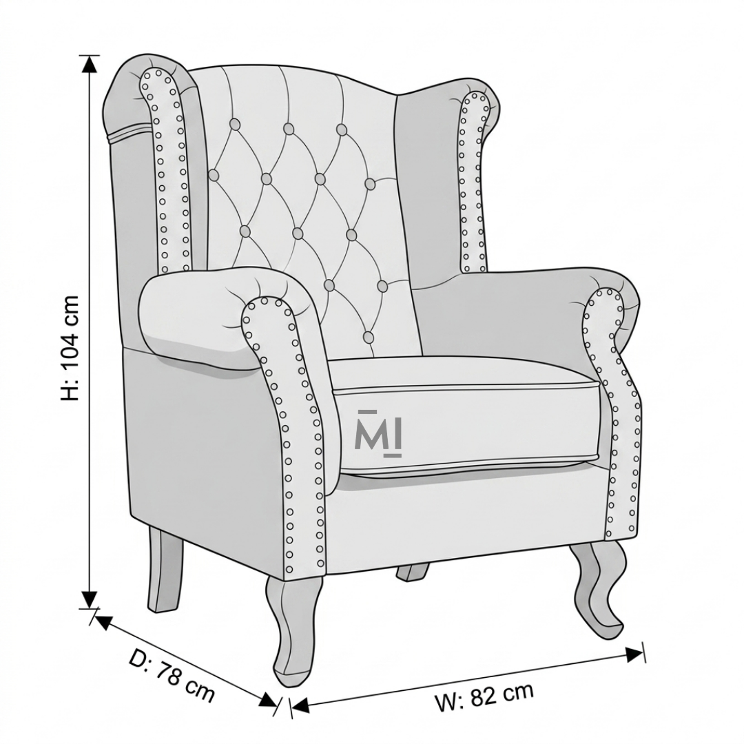 Vintage Chesterfield Wingback Chair | Luxury Tufted Leather Accent Armchair