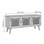 Solid Wood & Rattan Tv Unit | Boho Storage Units
