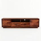 Modern Solid Wood TV Unit | Minimalist Media Entertainment Console