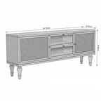Modern Cane TV Unit | Wooden Media Console Cabinet