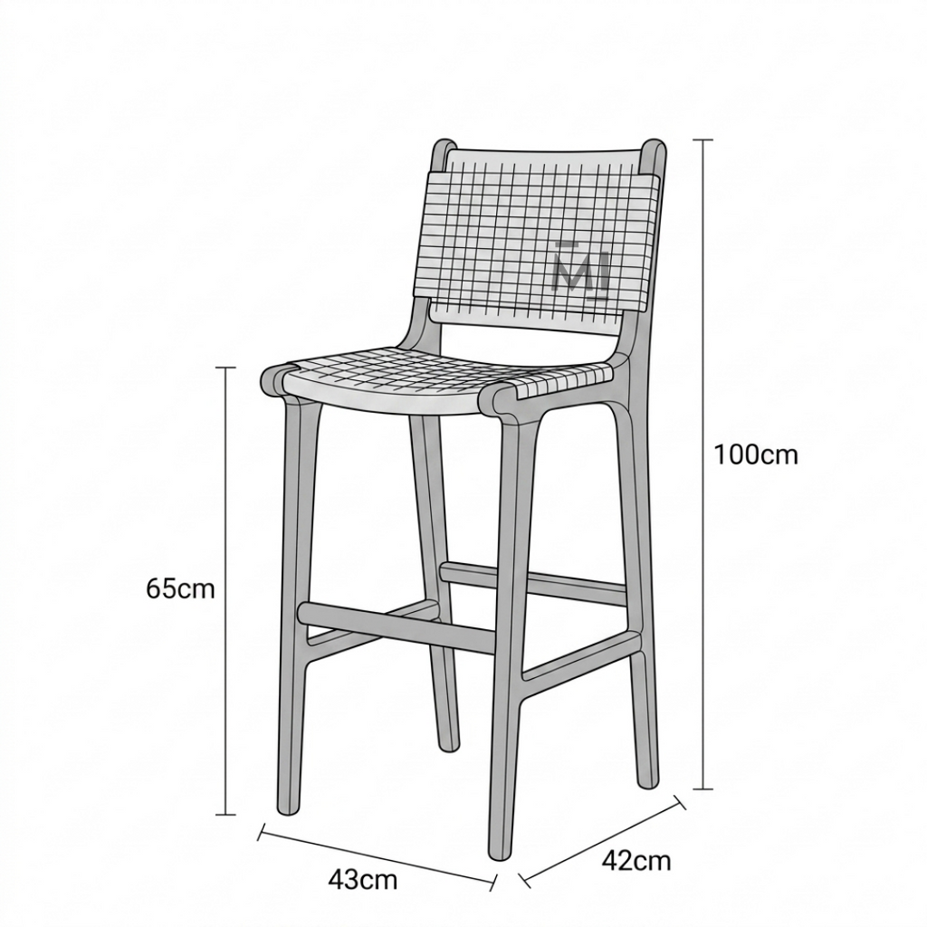 Siena Woven Bar Chair | Natural Rope Counter Stool