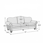 Camel Crest Leather Sofa | Luxury Tan 3 Seater Couch