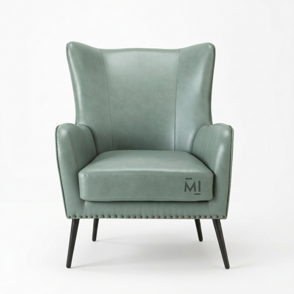 Sage Green Wingback Accent Chair | Modern Luxury Upholstered Lounge Chair