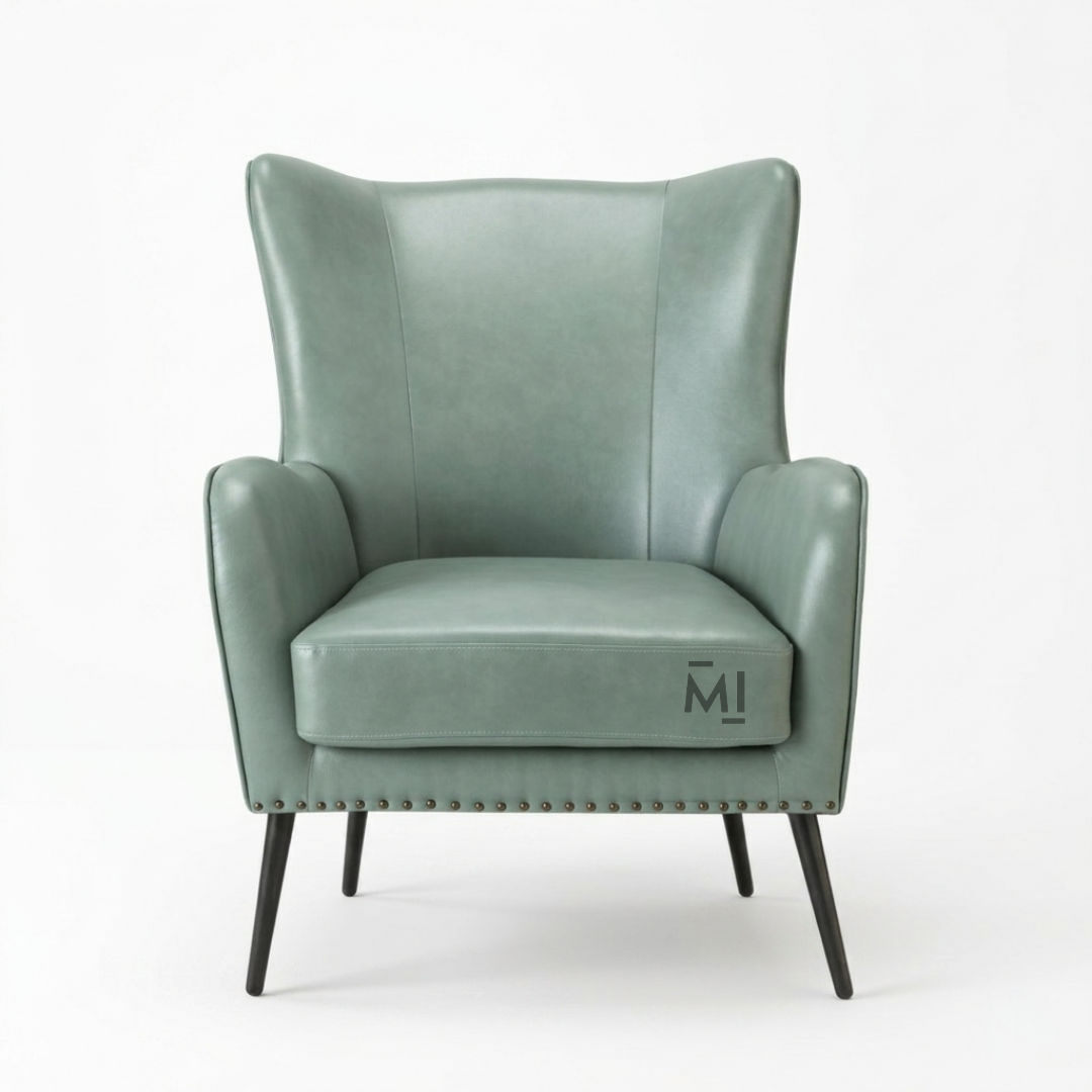 Sage Green Wingback Accent Chair | Modern Luxury Upholstered Lounge Chair