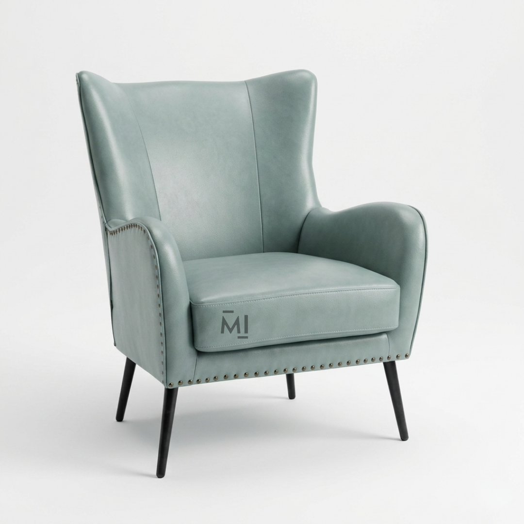 Sage Green Wingback Accent Chair | Modern Luxury Upholstered Lounge Chair
