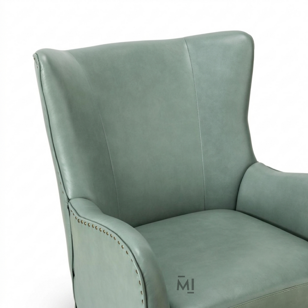 Sage Green Wingback Accent Chair | Modern Luxury Upholstered Lounge Chair
