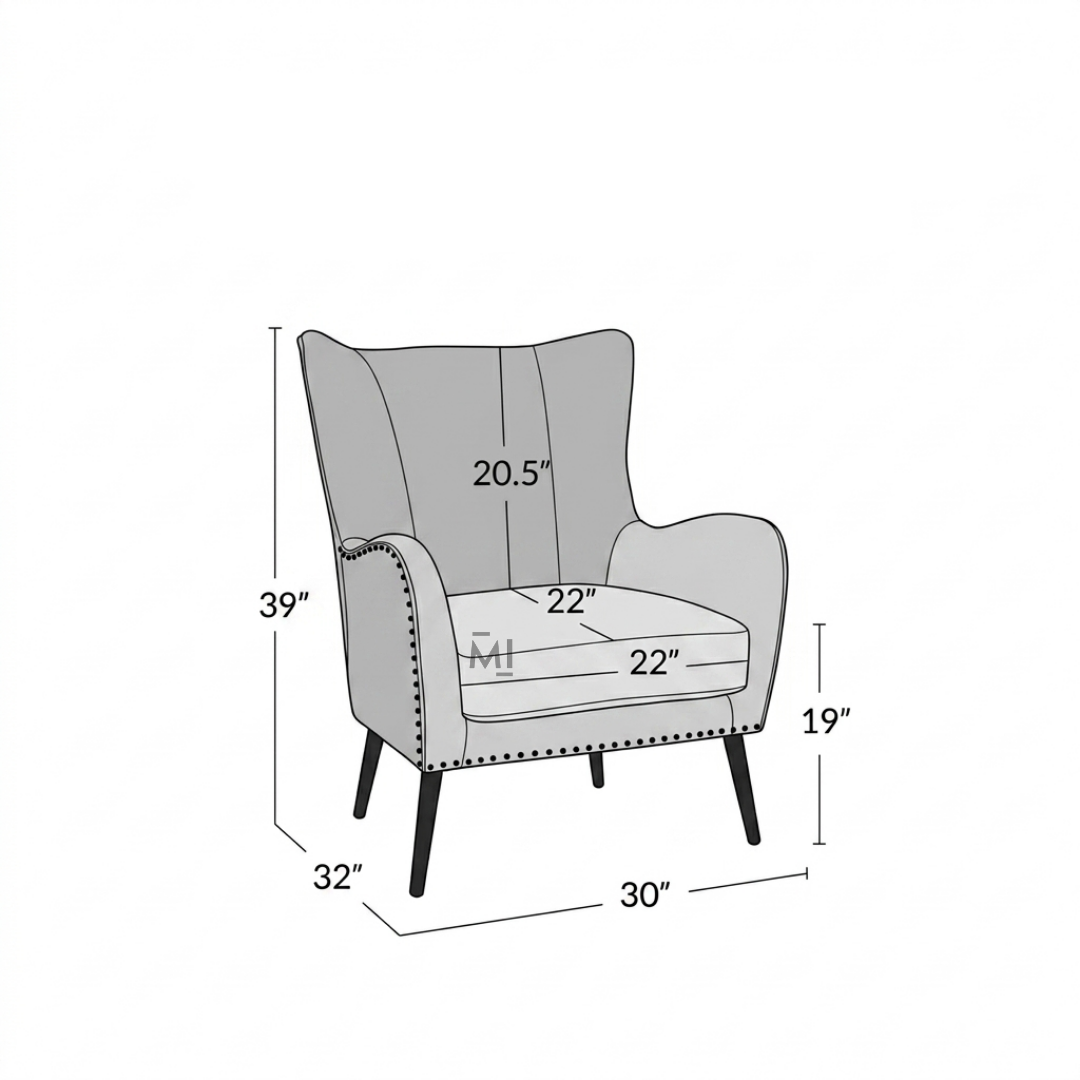 Sage Green Wingback Accent Chair | Modern Luxury Upholstered Lounge Chair